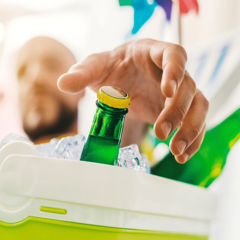 A Golf Cart Cooler For Ice Cold Drinks On The Links