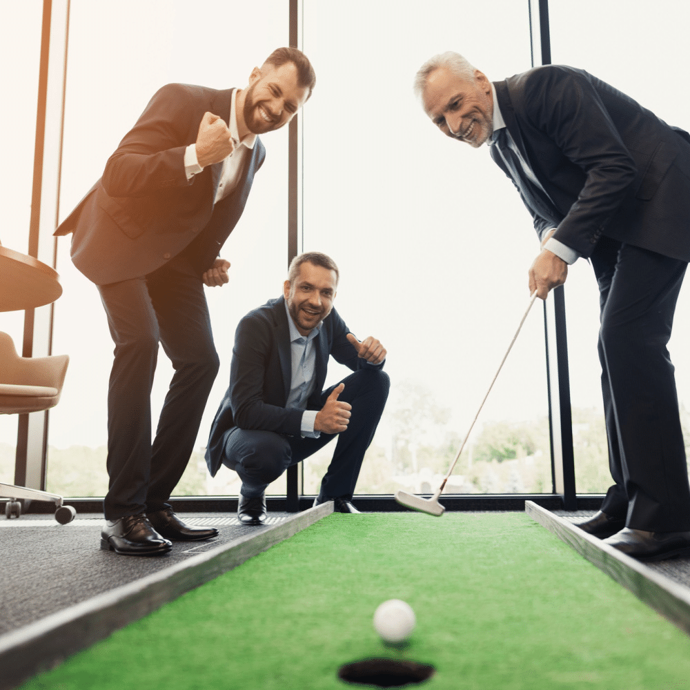 An Office Putting Green To Practice In Between Zoom Calls